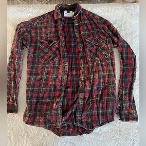 Topman Bleach Wash Flannel